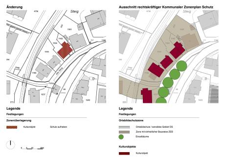 Teilzonenplanänderung, Schutzentlassung Alte Steig, 2015