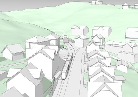 Ortsbauliche Studie Neubaustrecke Vögelinsegg, Linienführung